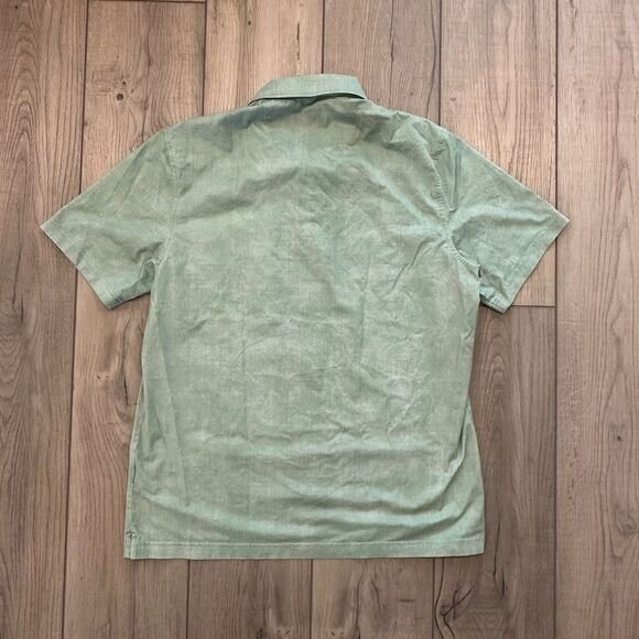 Bugatchi OooH Cotton Tech Polo Shirt Mens Medium Green 8-Way Stretch Golf - Picture 7 of 7